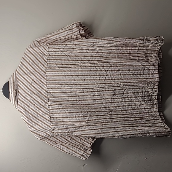 Mens XL button down casual dress shirt Levi's signature striped tan tones - Picture 4 of 7